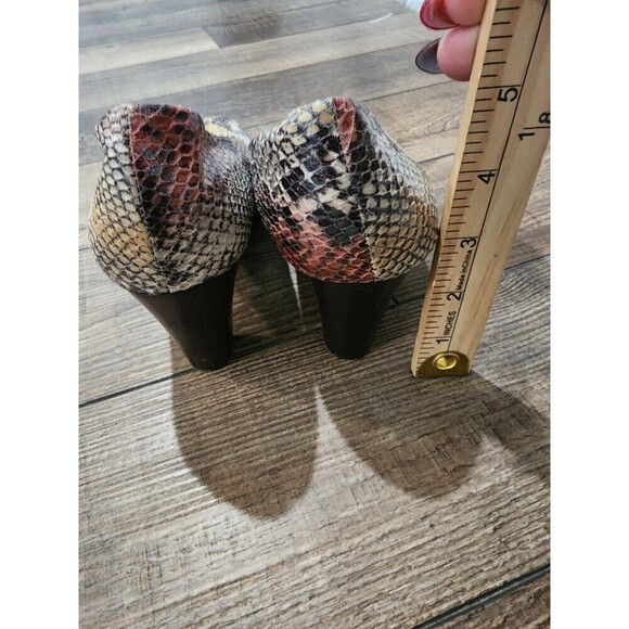 Calvin Klein Heels Renni 2 Tone Snake Patent Pumps Pink Grey Leather Size 8M - Picture 8 of 11